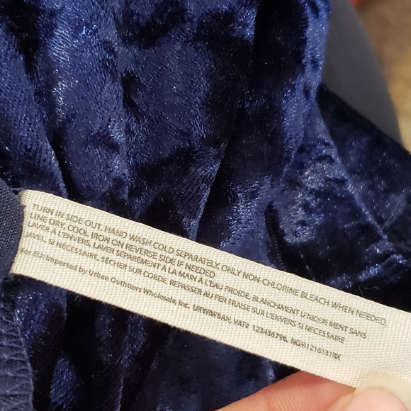 Intimately By Free People Navy Velvet Short Sleeve Top - Picture 5 of 6